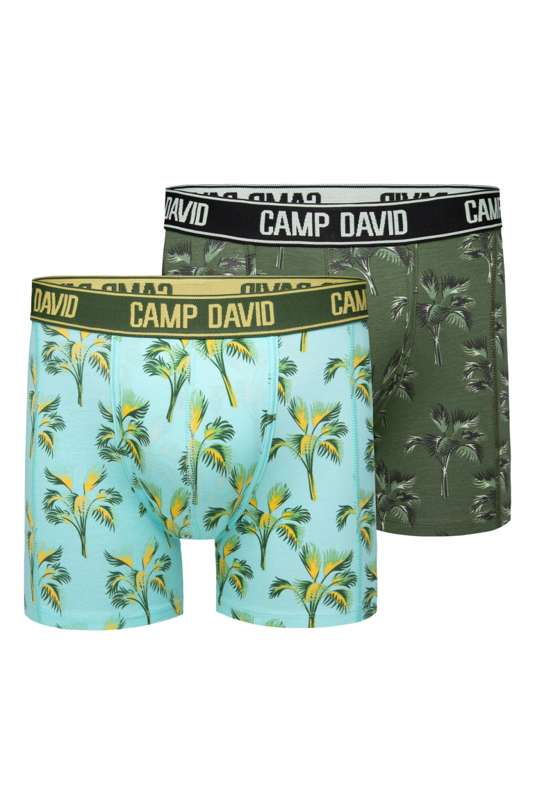 Boxershorts mit All Over Print, 2er-Pack khaki / aqua