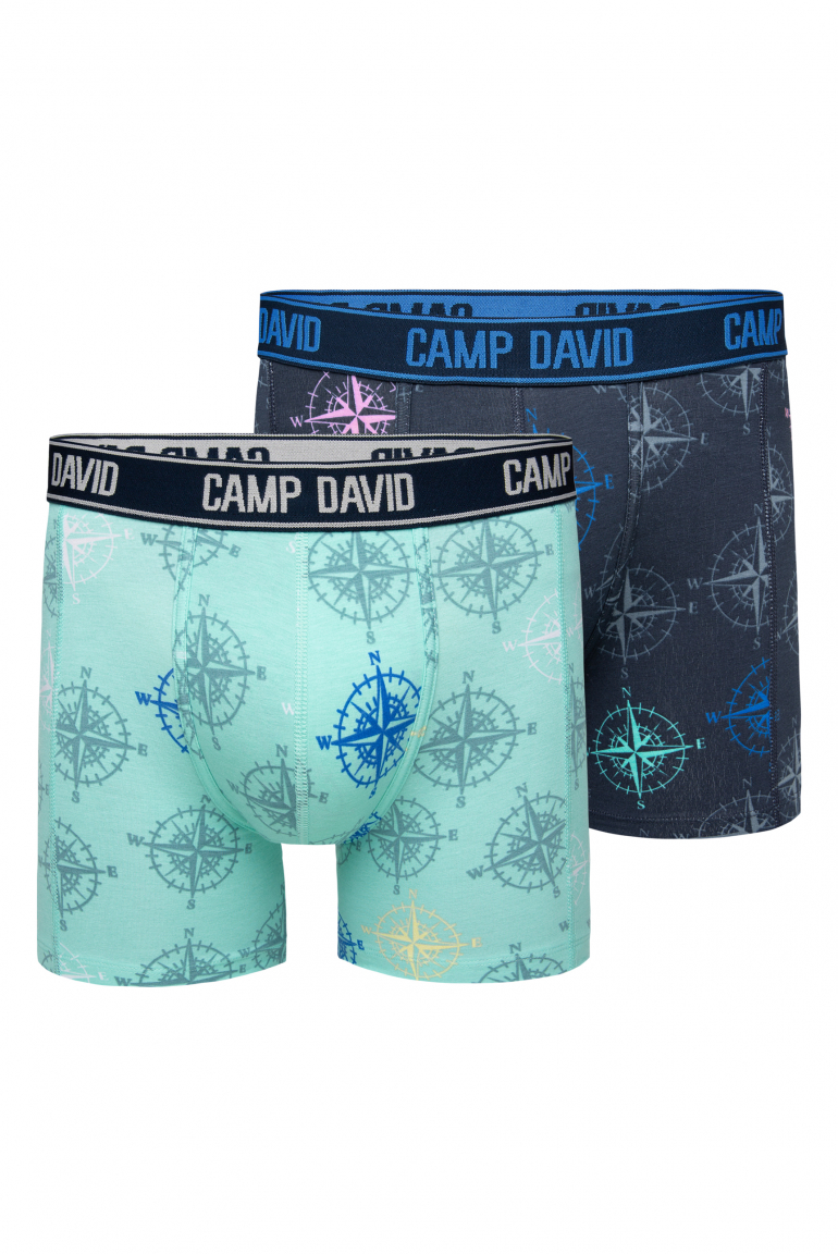 Boxershorts mit All Over Print, 2er-Pack blue navy / sun aqua