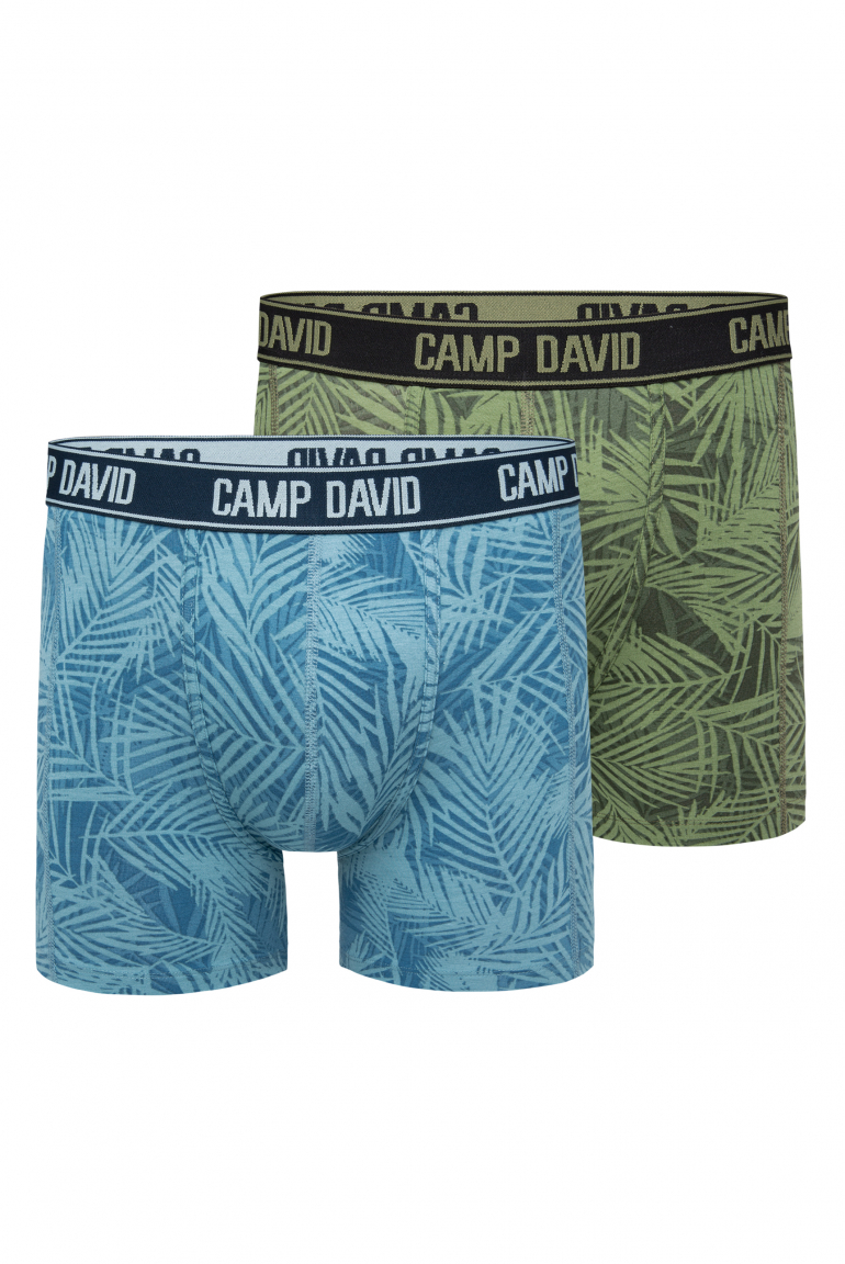 Boxershorts mit All Over Print, 2er-Pack khaki / sky blue