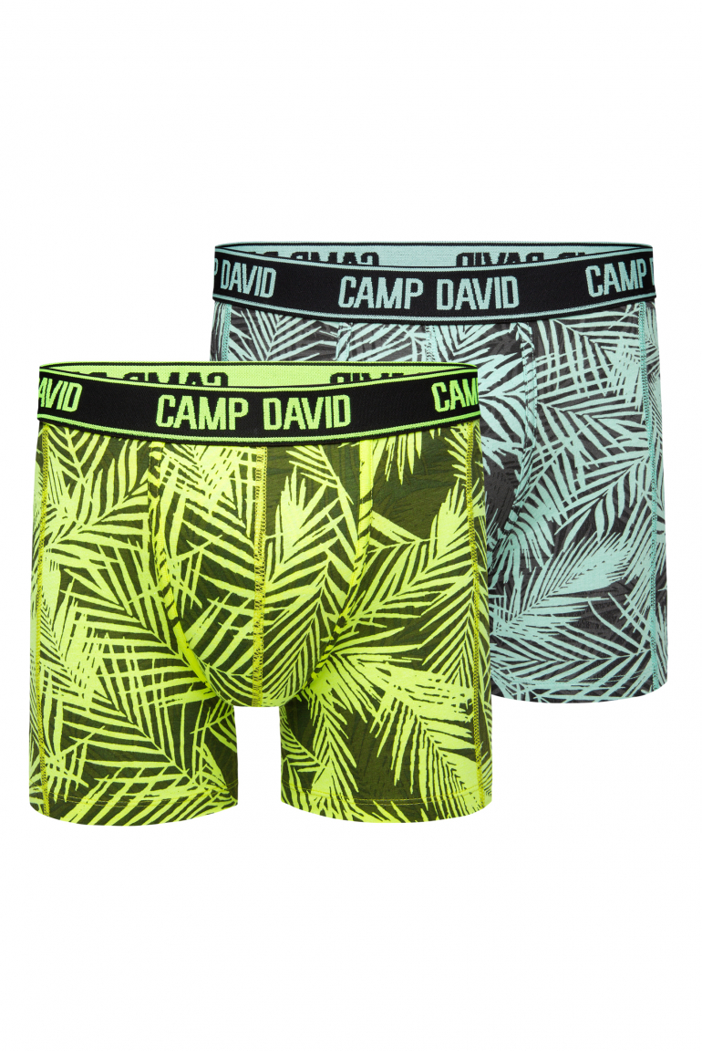 Boxershorts mit All Over Print, 2er-Pack aqua / neon lime