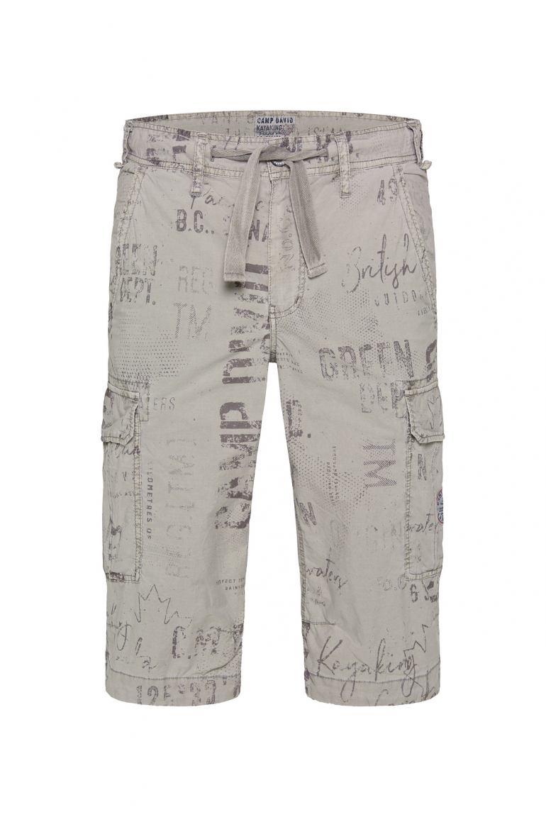 Cargo Shorts mit All Over Print polo grey