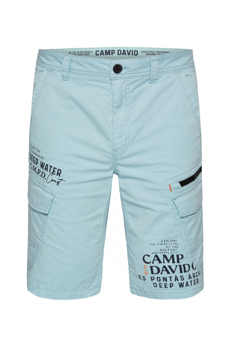 Cargo Shorts mit Label Prints sea mint
