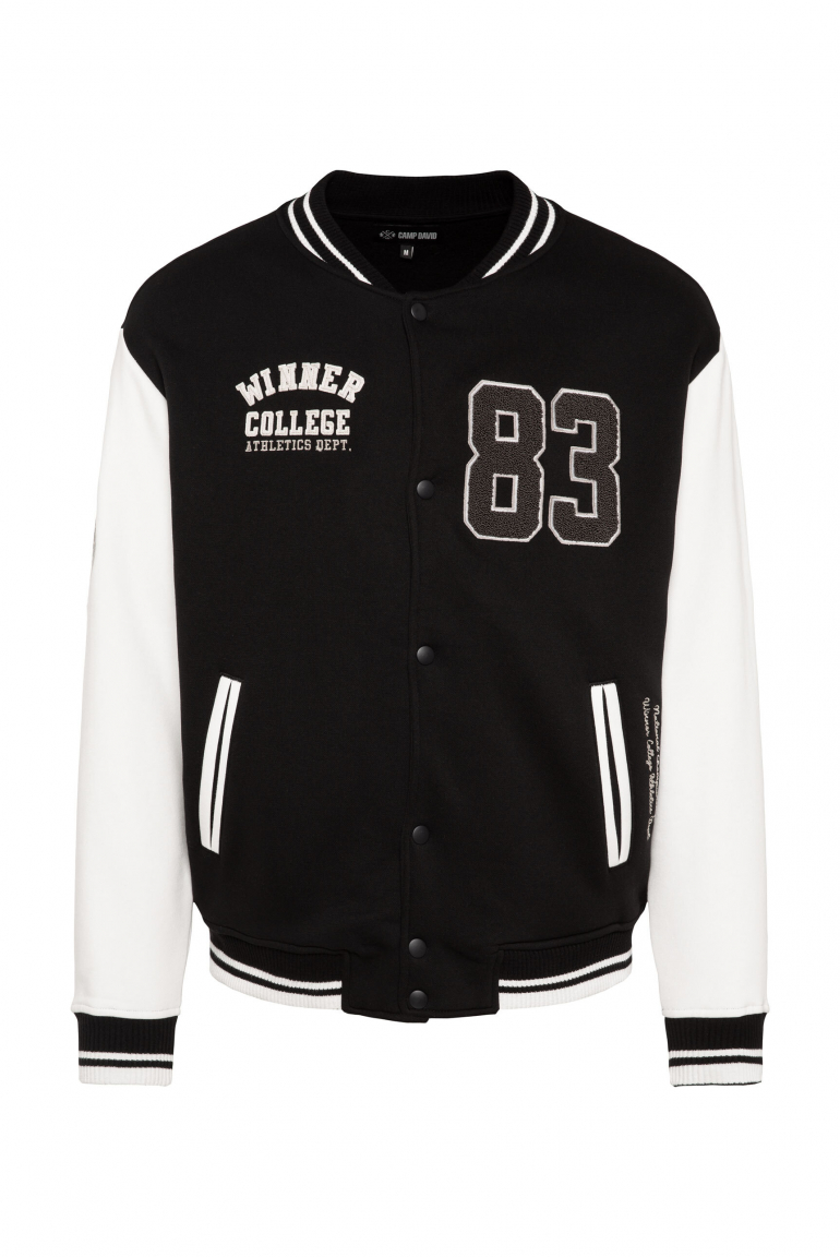 College-Blouson mit Label-Applikationen black