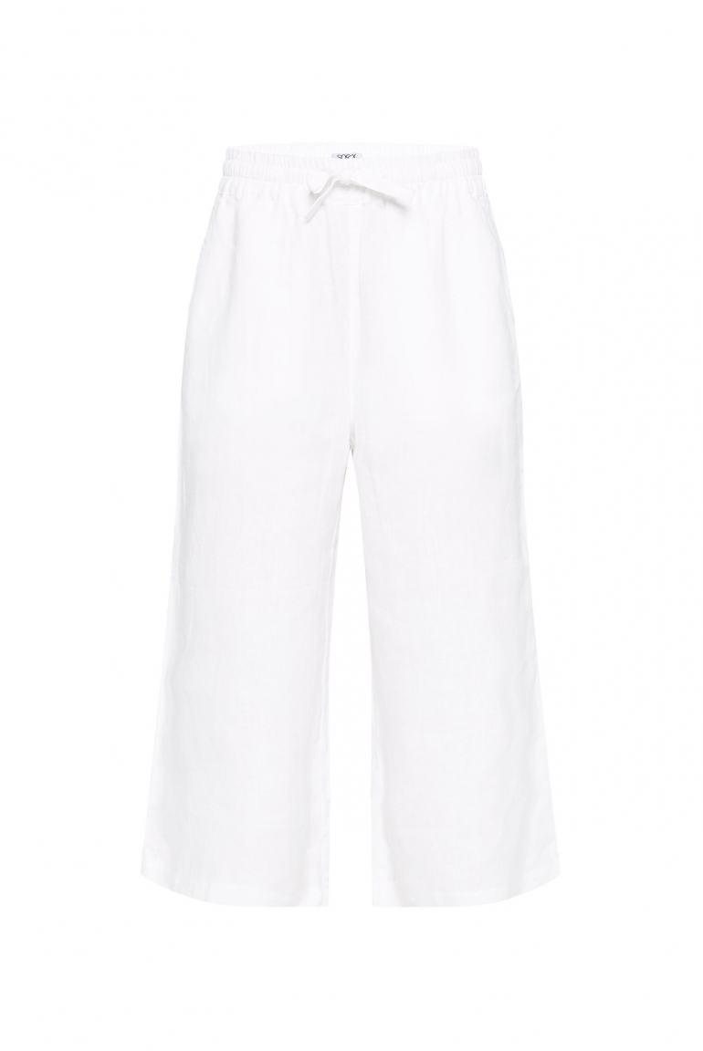 Culotte aus Leinen mit Elastikbund opticwhite