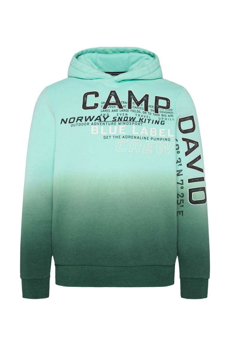 Dip Dye Hoodie mit Rubber Print new aqua