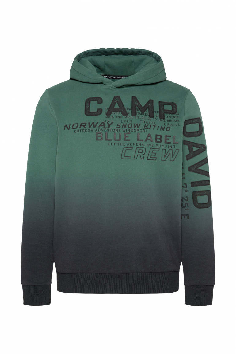 Dip Dye Hoodie mit Rubber Print dark green