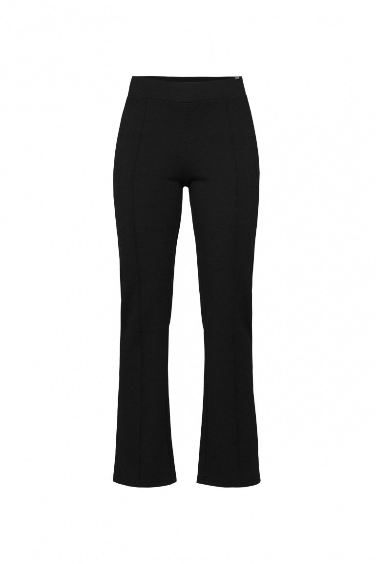 Flared Jerseyhose mit Biese black