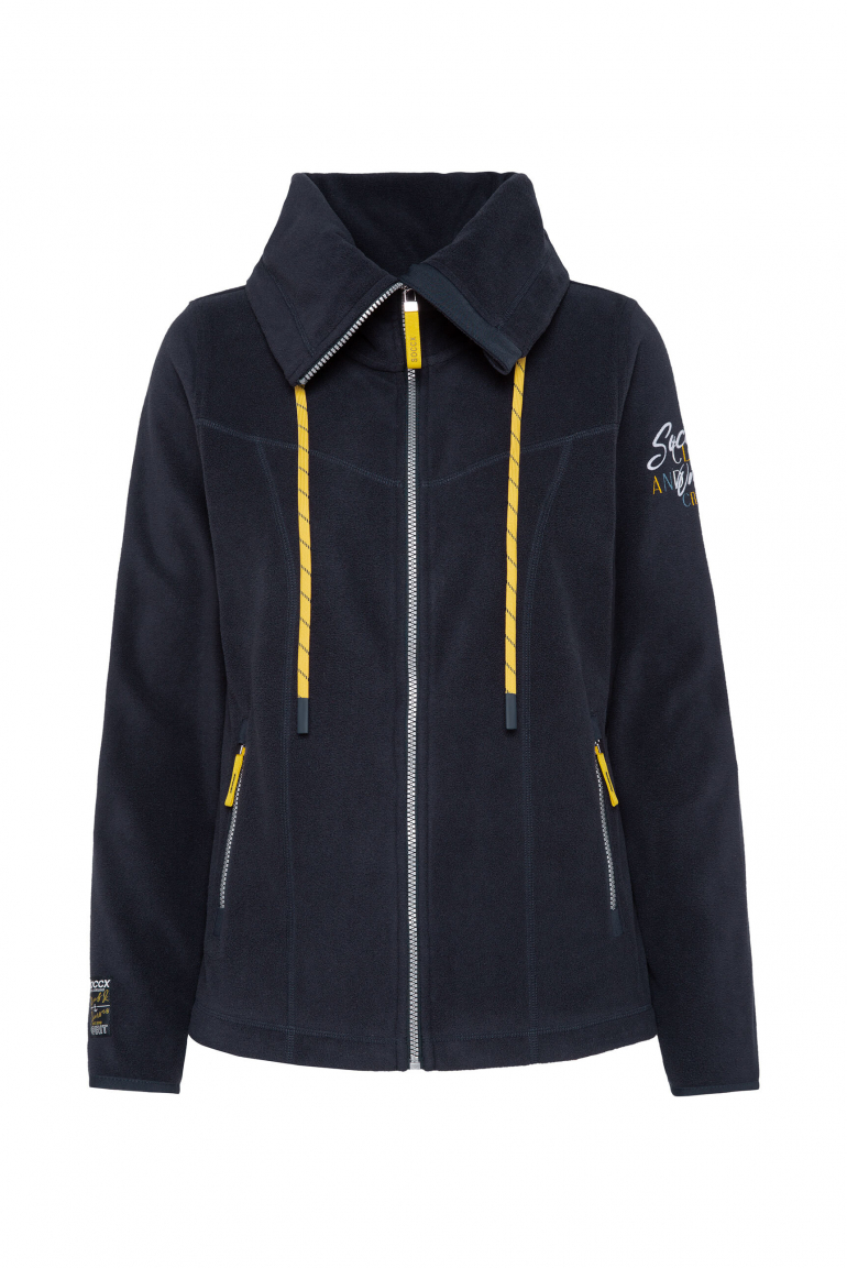 Fleecejacke mit hohem Kragen und Rücken-Print blue navy