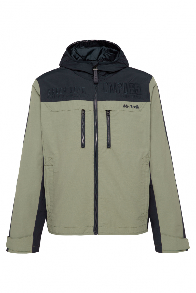 Funktionsjacke mit Kapuze und Colour-Blocking sage green