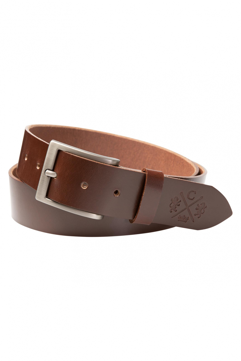 Gürtel aus Leder mit Logo-Prägung brown