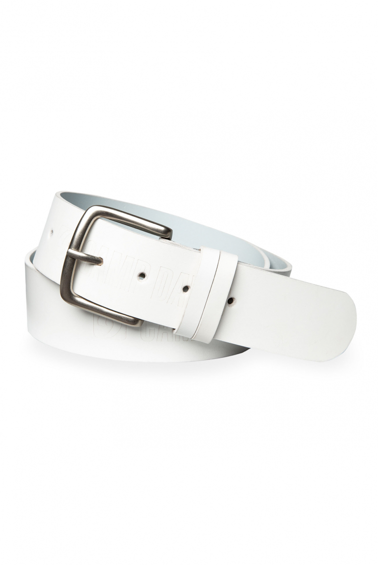 Gürtel aus Leder mit Logo-Prägungen white