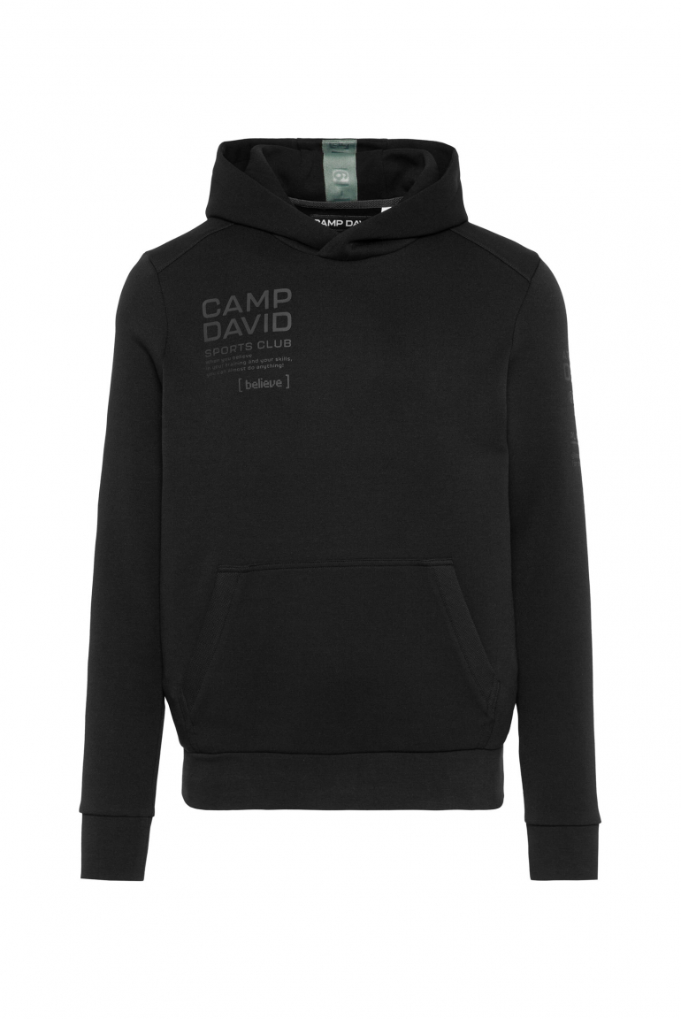 Hoodie aus Interlock-Jersey mit Rubber Artworks black