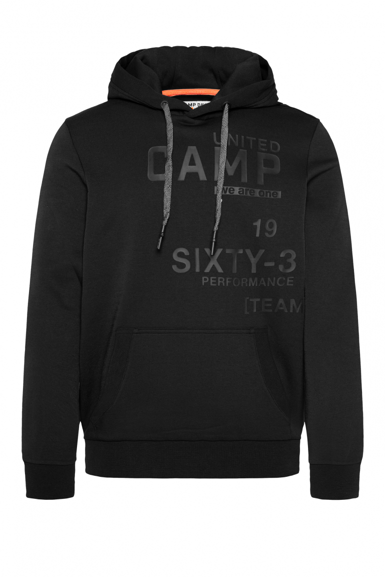 Hoodie aus Interlock mit Rubber Print black