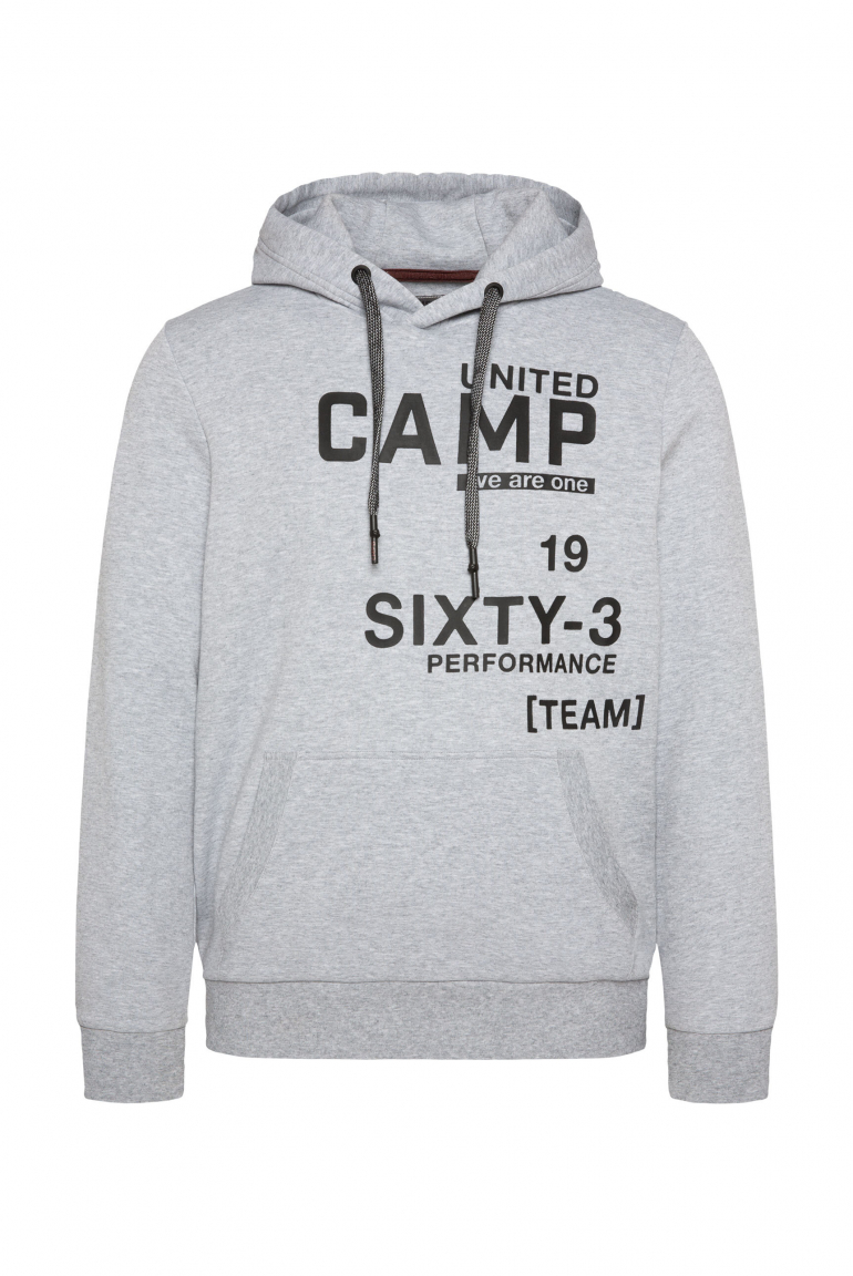 Hoodie aus Interlock mit Rubber Print grey melange
