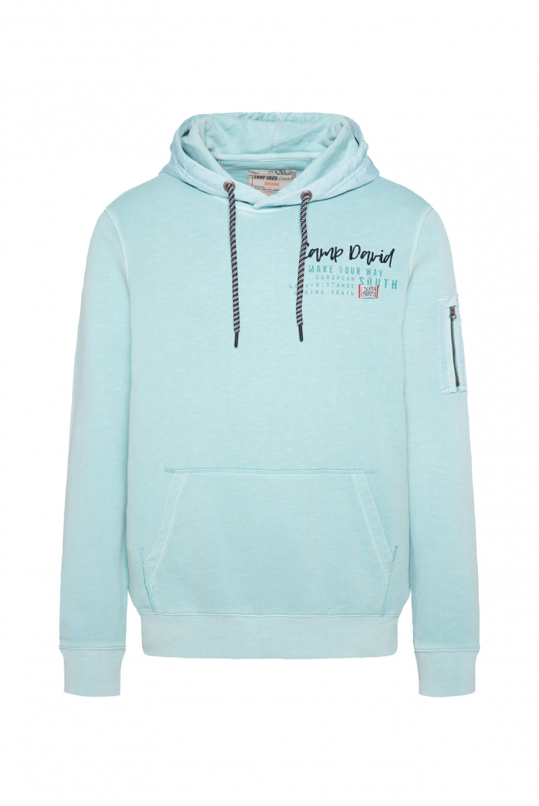 Hoodie im Materialmix mit Rücken-Print fresh breeze
