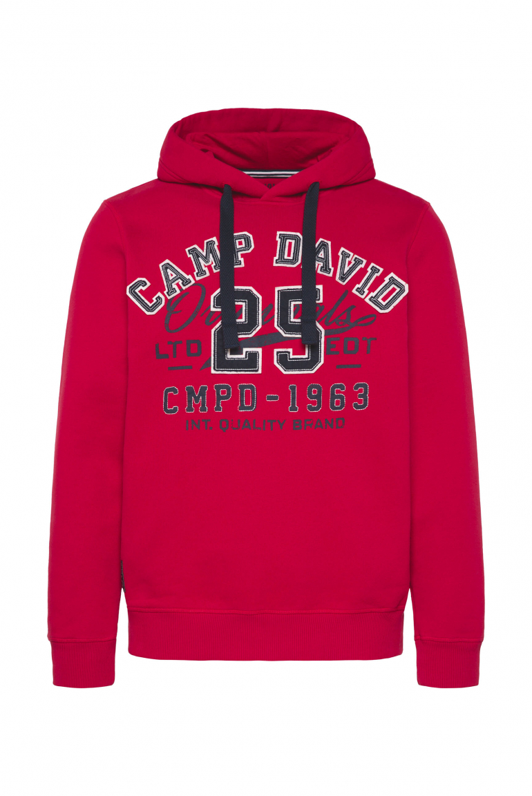 Hoodie mit Artwork im Retro-Style royal red
