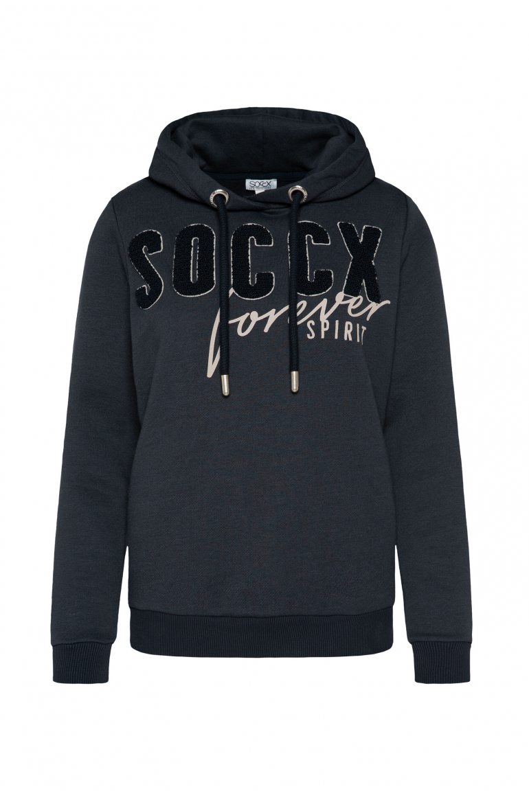 Hoodie mit Frottee-Logo eclipse navy