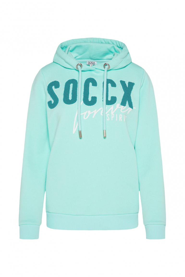 Hoodie mit Frottee-Logo new aqua