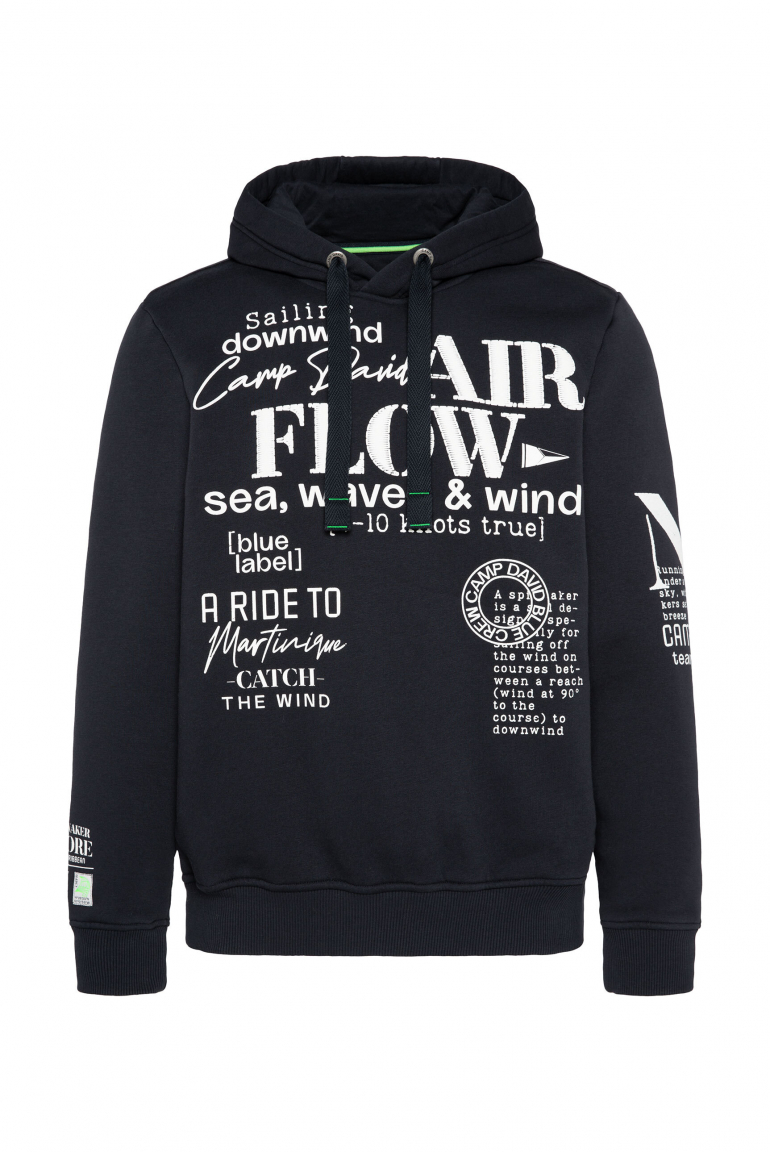 Hoodie mit plakativen Logo Prints navy
