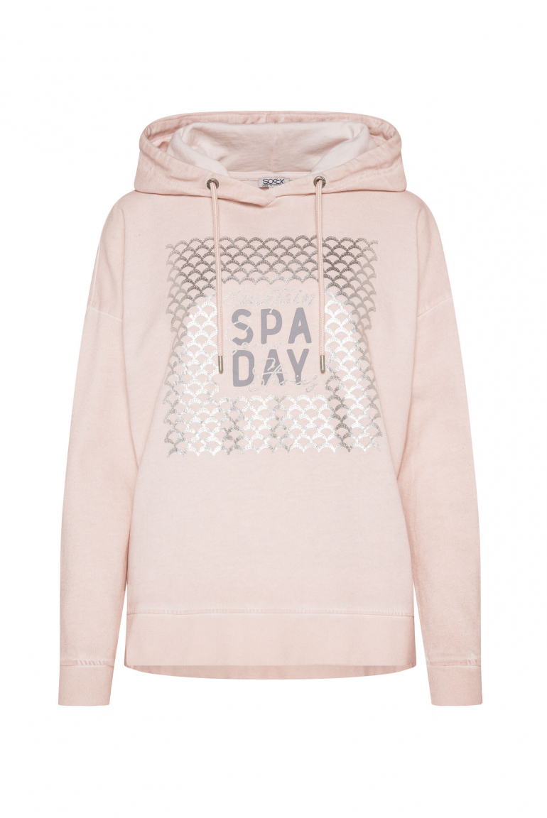 Hoodie Oil Dyed mit Artwork rose blush