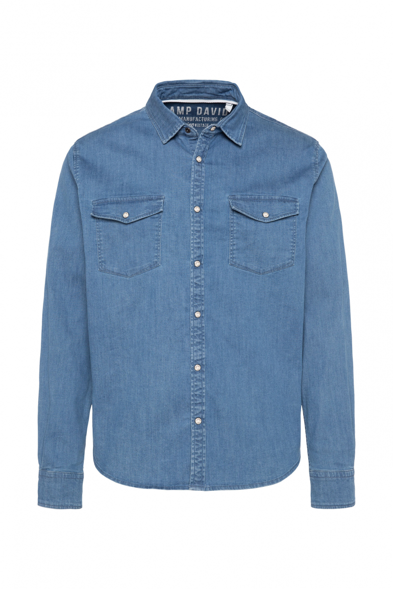 Jeanshemd mit Druckknöpfen light blue vintage