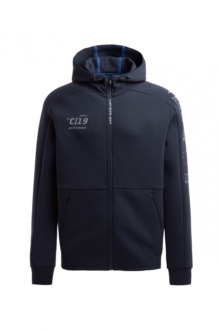 Kapuzenjacke aus Interlock mit Reflective Prints blue navy