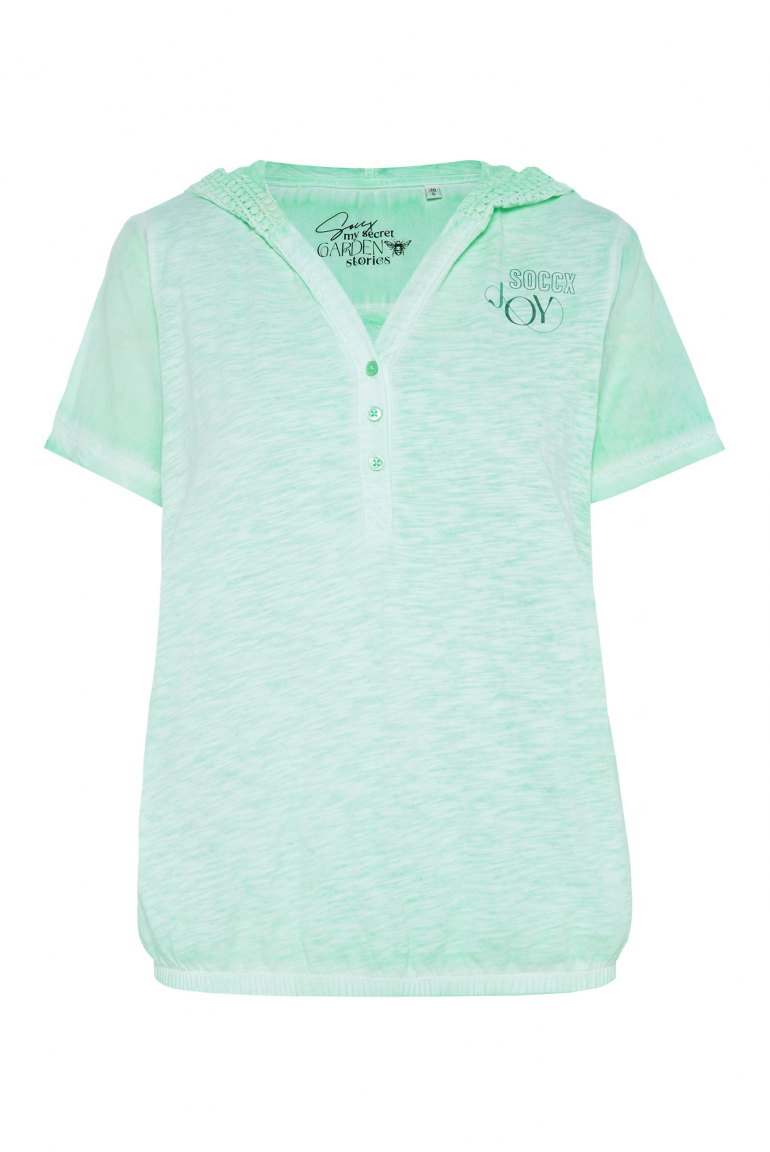 Kapuzenshirt mit Rücken-Artwork leafy mint