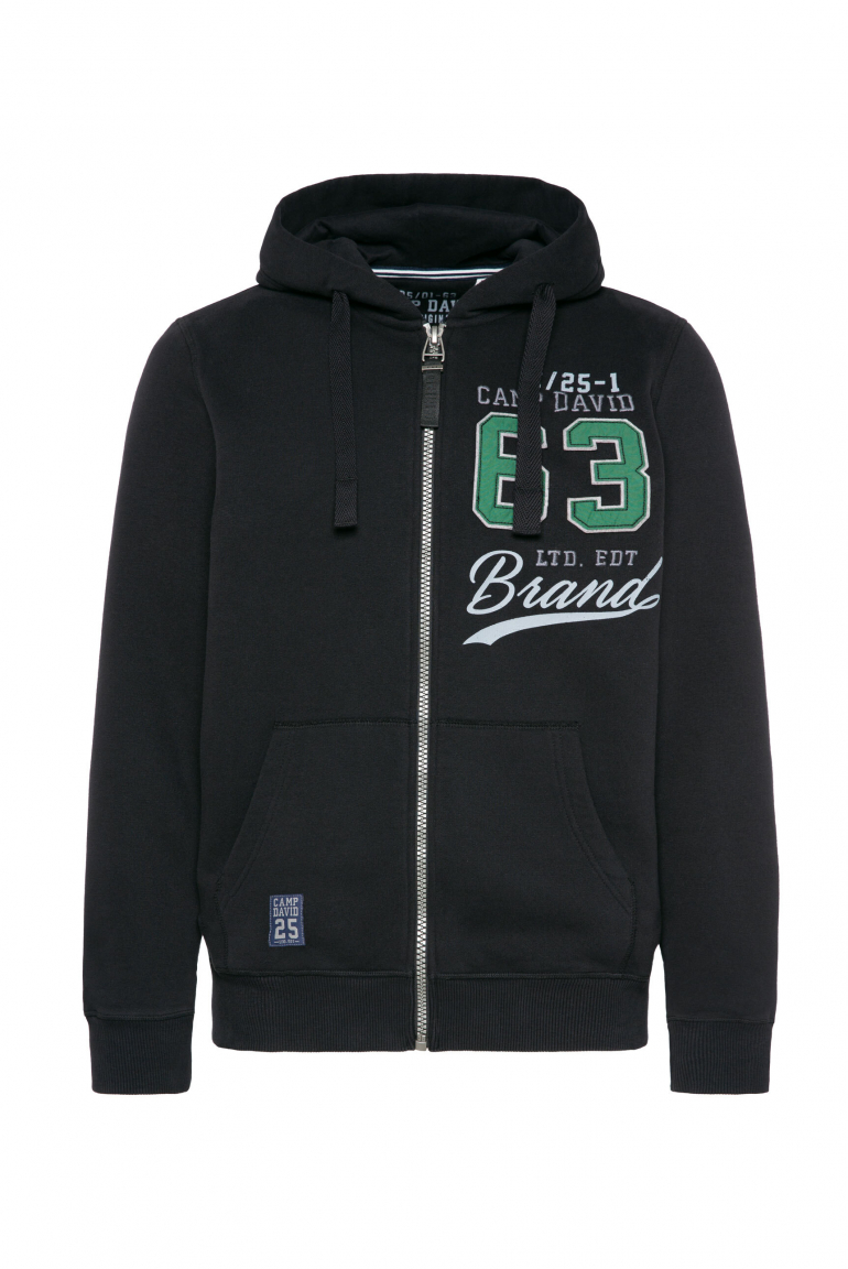 Kapuzensweatjacke mit Retro-Artwork black