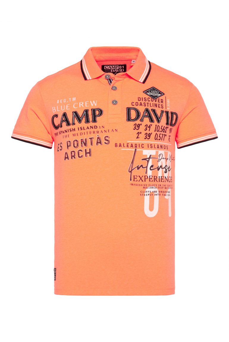 Kurzarmpolo mit Label-Applikationen speed orange