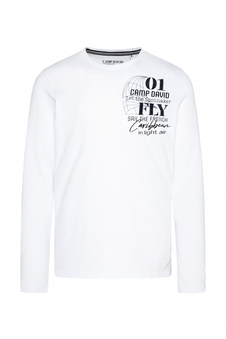 Langarmshirt mit Rücken-Print opticwhite