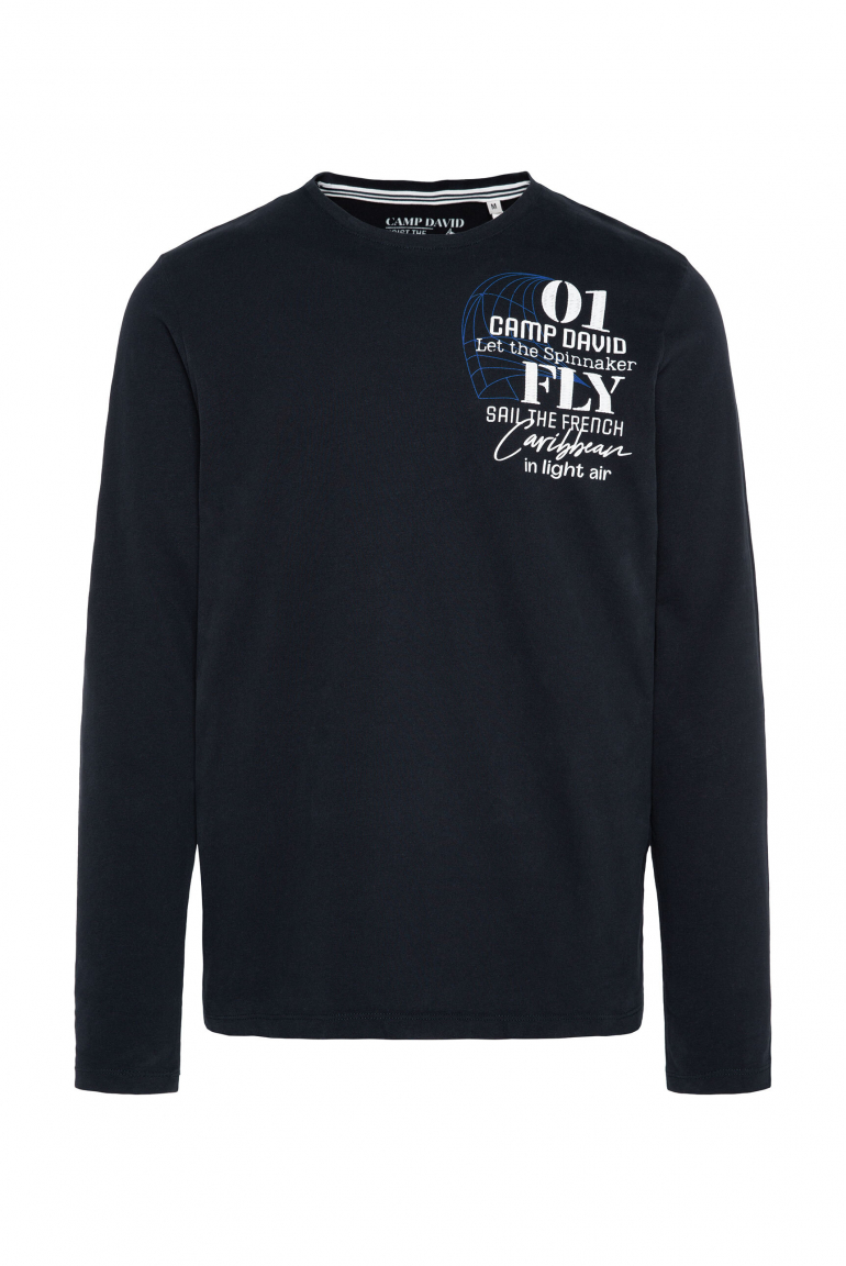 Langarmshirt mit Rücken-Print navy