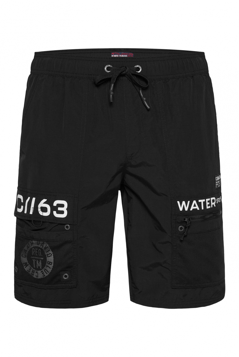 Lange Badeshorts im Cargo-Stil black