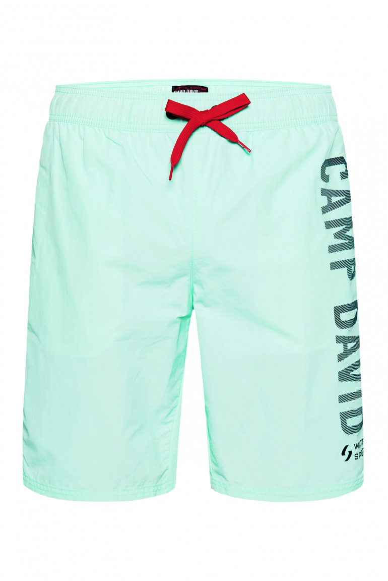 Lange Badeshorts mit Logo Design sea mint