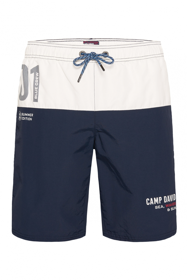 Lange Beachshorts mit Colour-Blocking blue navy