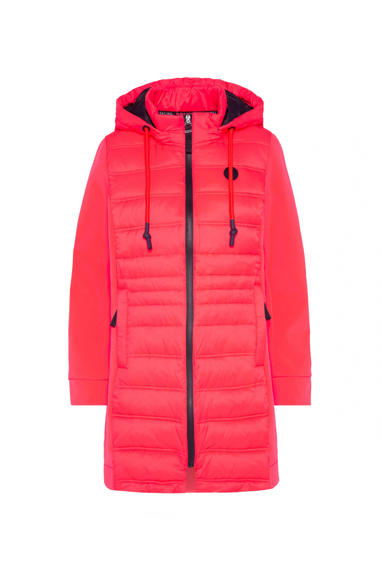 Lange Softshelljacke mit Stepp-Partien flashy red