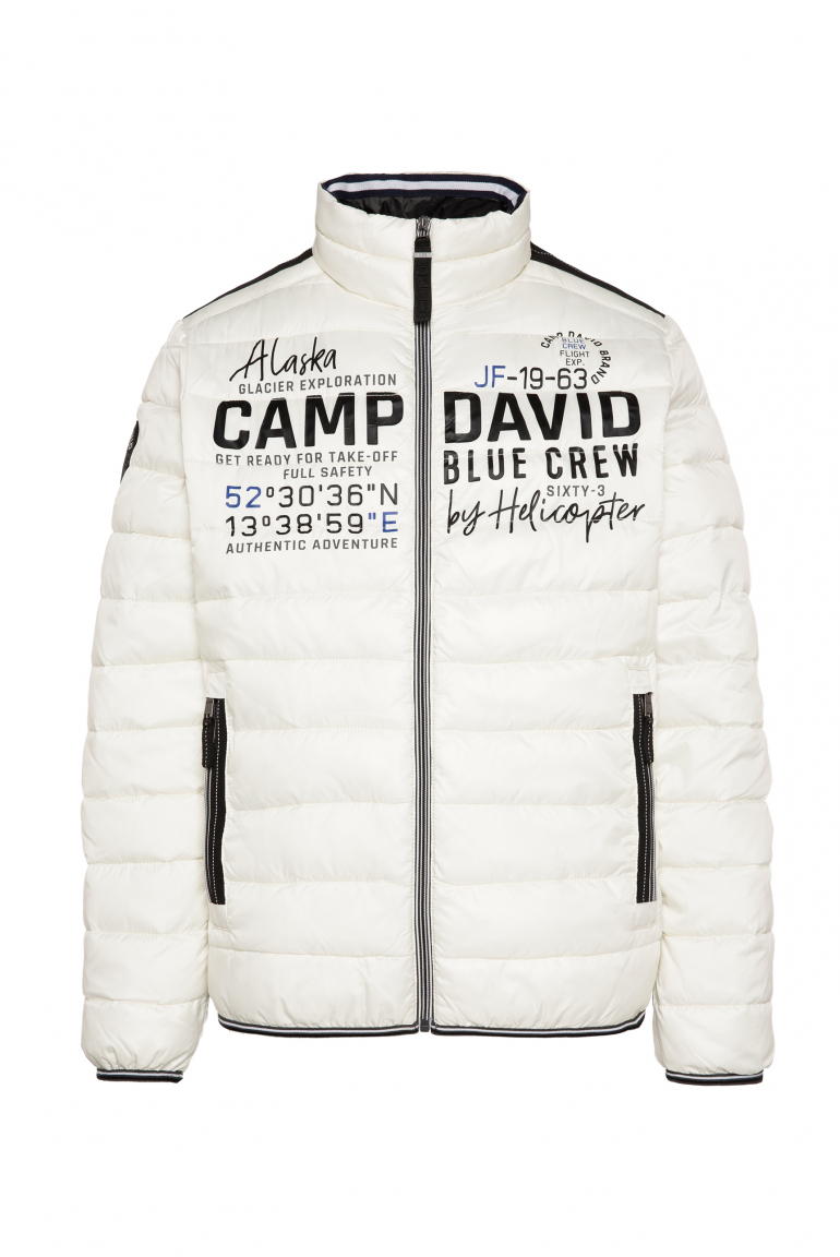 Leichte Steppjacke mit Logo Prints und Tapes kitt