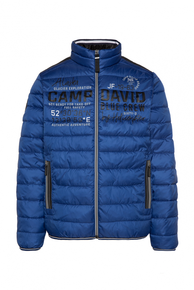 Leichte Steppjacke mit Logo Prints und Tapes flight blue