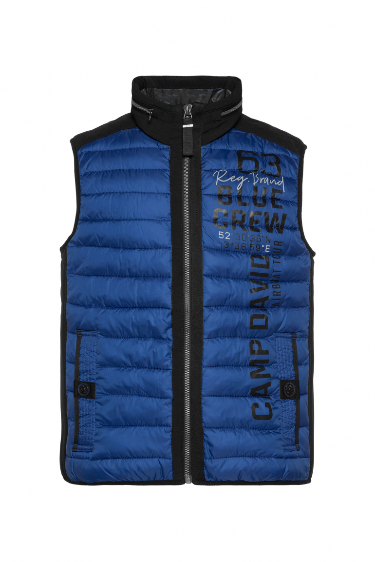 Leichte Steppweste mit Softshell-Details flight blue