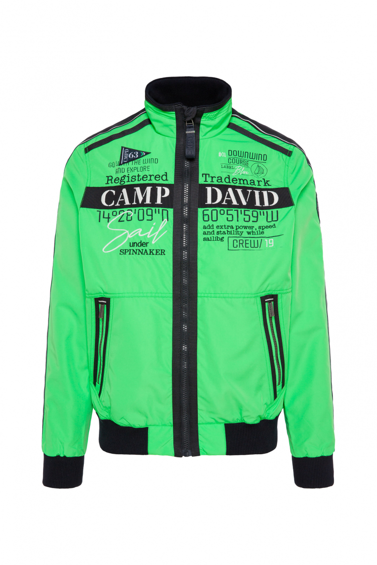 Leichter Blouson mit Tapes und Artworks electric green