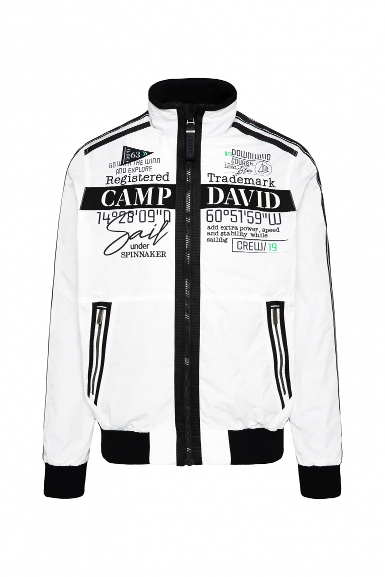 Leichter Blouson mit Tapes und Artworks opticwhite