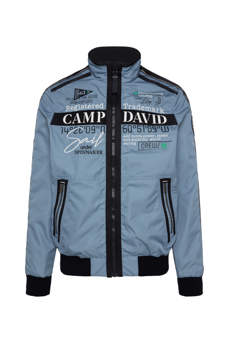 Leichter Blouson mit Tapes und Artworks smokey sky