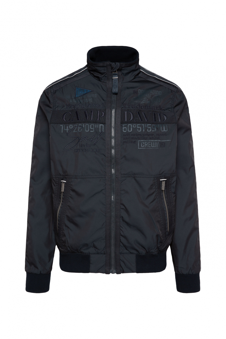 Leichter Blouson mit Tapes und Artworks navy