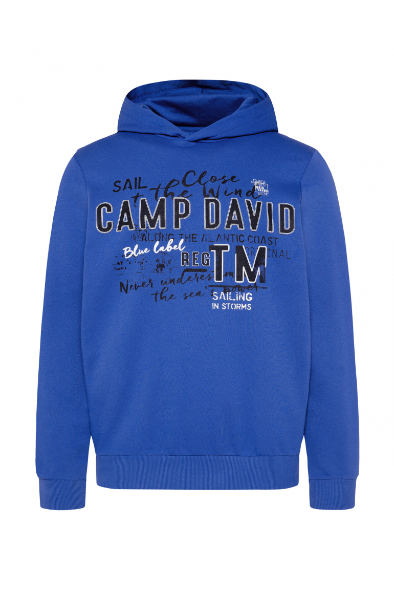 Leichter Hoodie mit Label Print signal blue