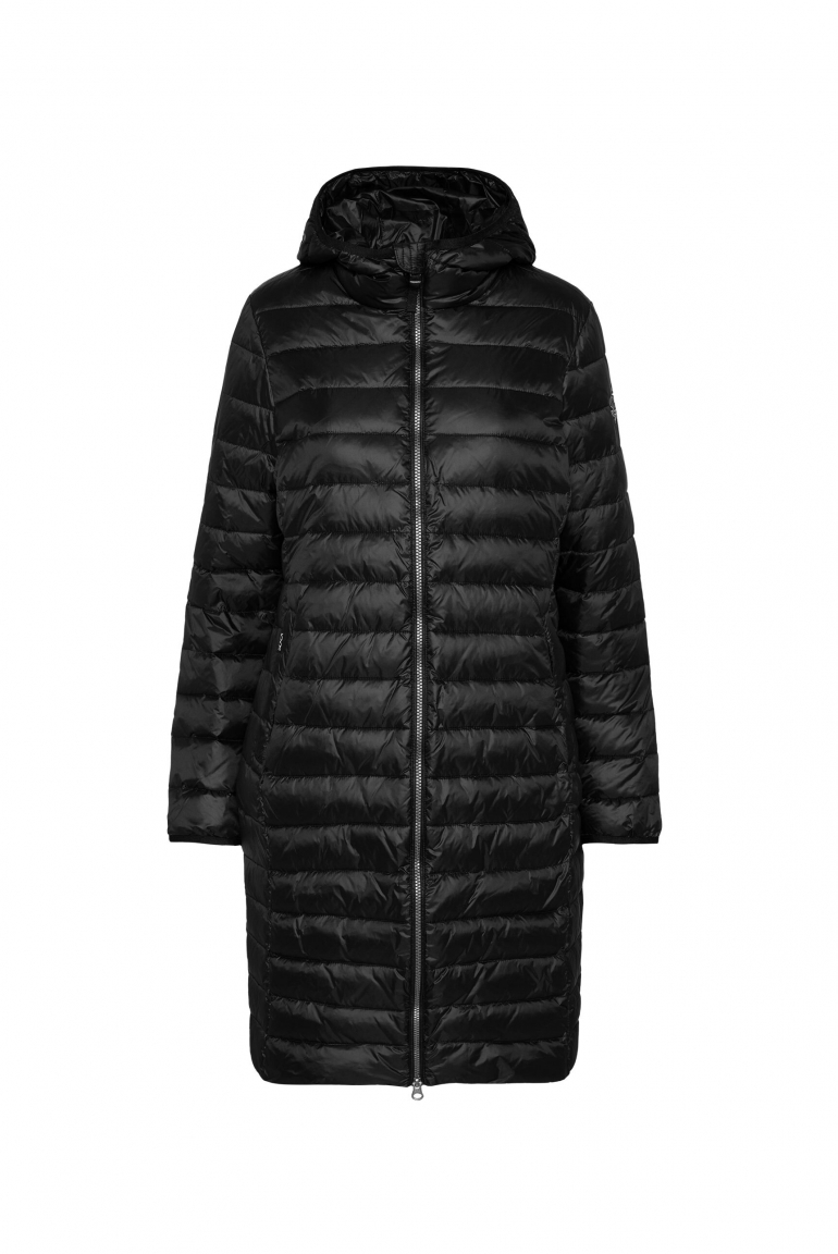 Leichter Steppmantel mit Kapuze black