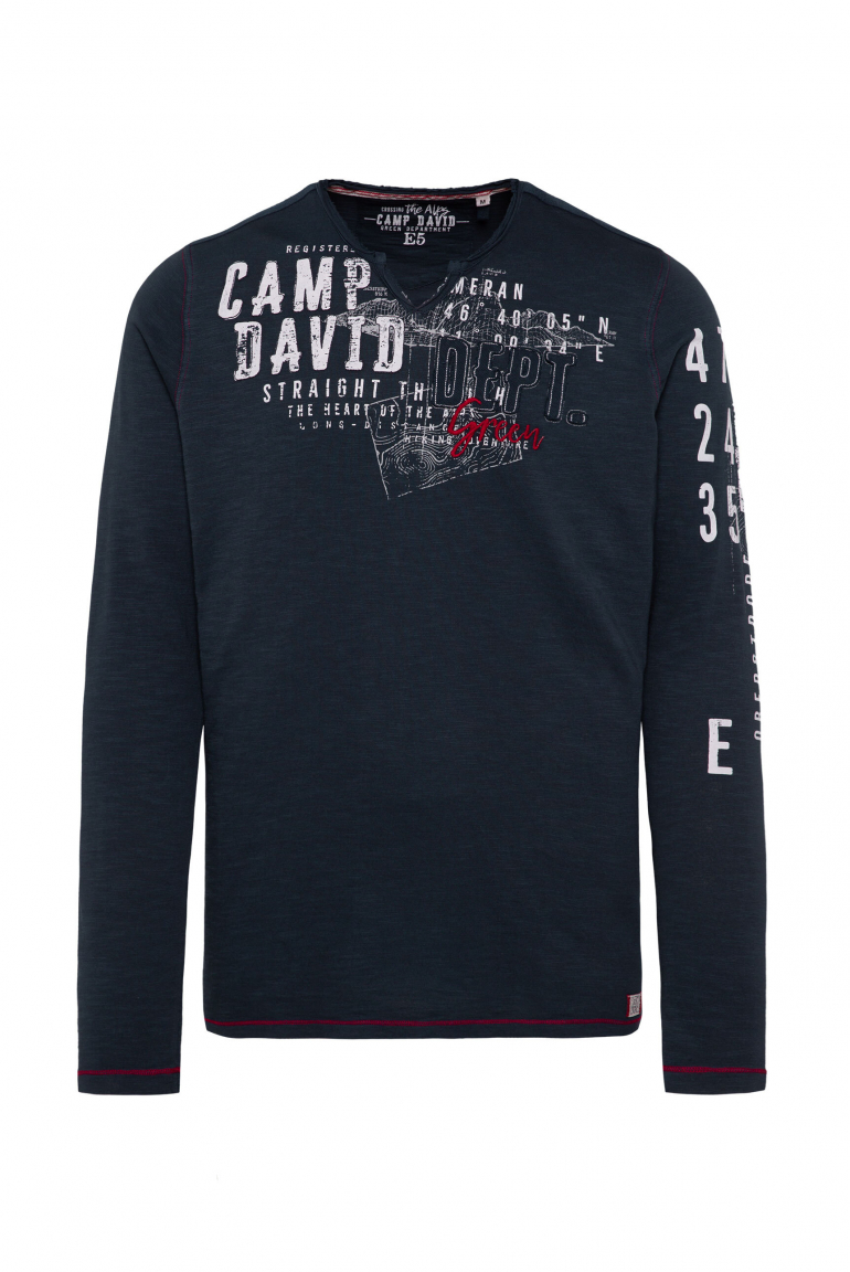 Longsleeve im Used Look mit Artworks deep water