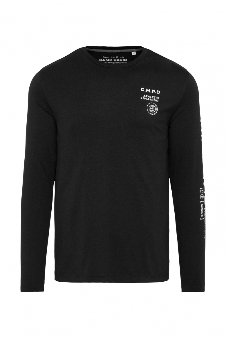 Longsleeve mit Logo Print auf dem Ärmel black
