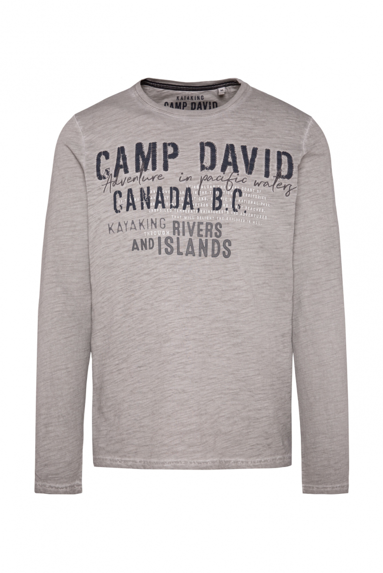 Longsleeve Oil Dyed mit Artwork polo grey