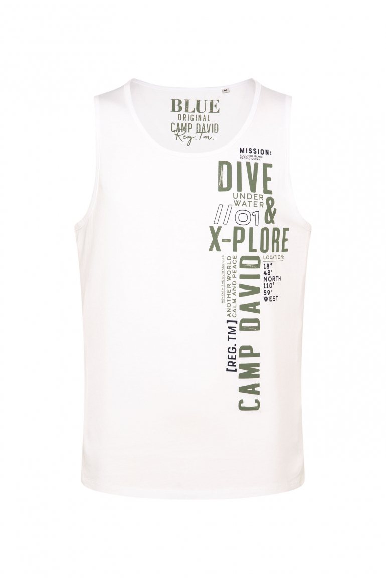 Muskelshirt mit Label Print opticwhite