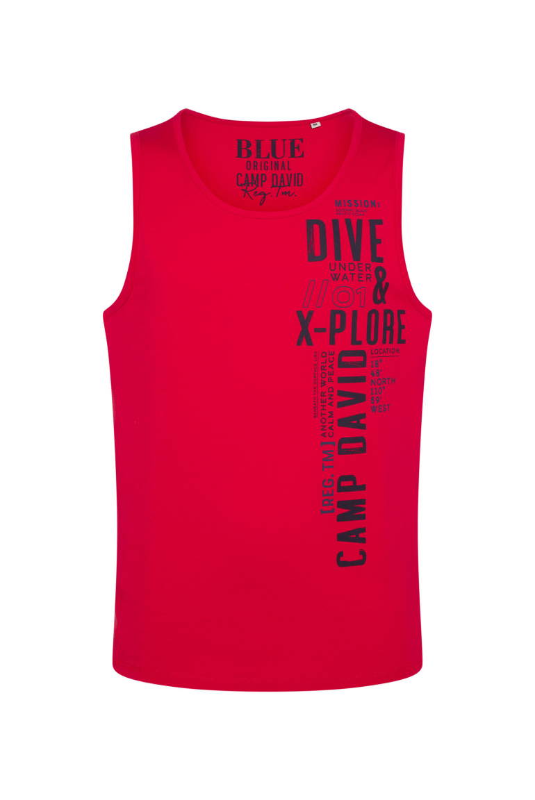 Muskelshirt mit Label Print speed red