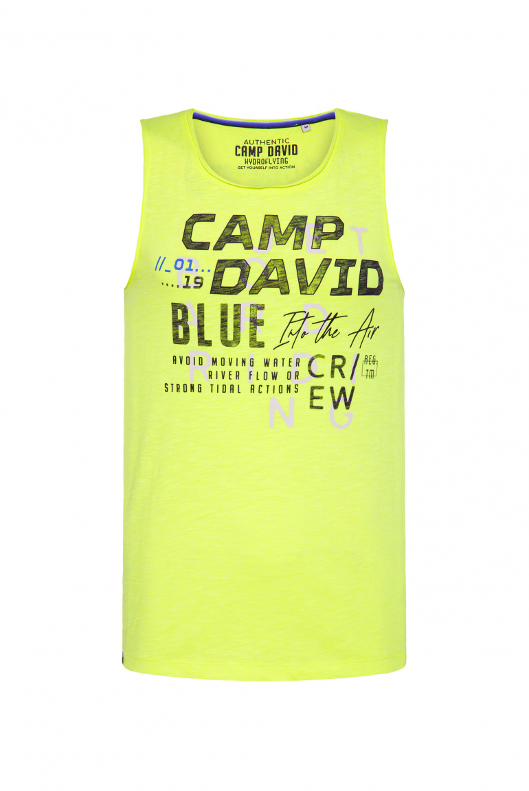 Muskelshirt mit Print und Rubber-Details electric yellow
